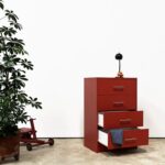 Cómoda de 4 cajones Color Rojo Antuguo - Imagen 2